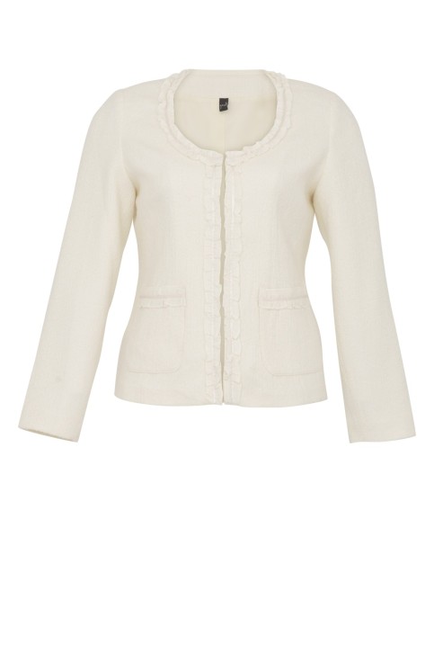 Chanel Off White Boucle Jacket