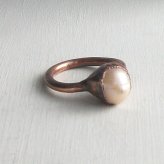 Midwest Alchemy Pearl Copper Ring