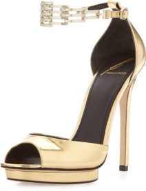 B Brian Atwood Gold Cassie Peep-toe