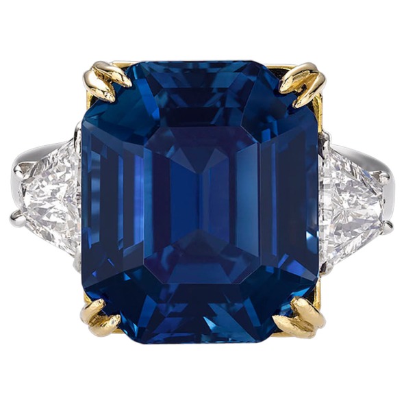 18.50 Carat Untreated Kashmir Sapphire Diamond Ring