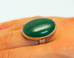 Silver and Green Onyx Ring