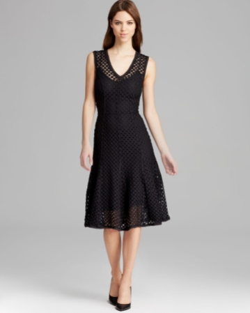 Tracy Reese Checkered Lace Godet Dress