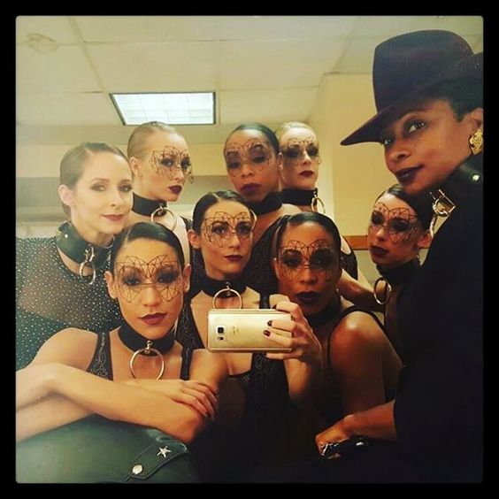 Creative Director Fatima Robinson and dancers wearing Bijoux Indiscrets Kristine vinyl mask before their performance with @abelxo at The Oscars