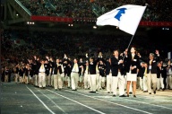 Olympic Athletes Korea-Unification-Flag-Photo Associated Press
