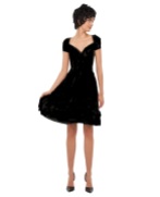Norma Kamali Sweatheart Flair Dress black