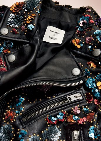 Coach x Rodarte Moto Jacket with Leather Sequins, $3,500 close-up