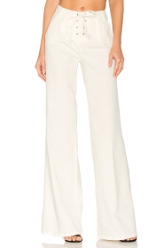 Frame Denim Lace Up White pants