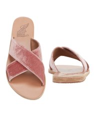 Ancient Greek Sandals Thais Cross Strap Pink Velvet