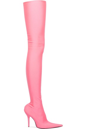 Balenciaga Thigh High Lycra Boots Pink