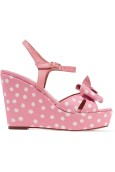 REDValentino Pink Polka Dot Wedge Sandals
