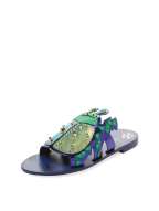 Ivy Kirzhner Ladybug leather sandal Gilt $179 blue