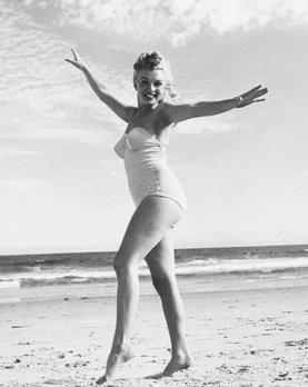 Exuberance on the beach Marilyn Monroe