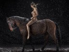 Calendar Horse riding trainer and model Kamila Szczawinska galloped through the snow
