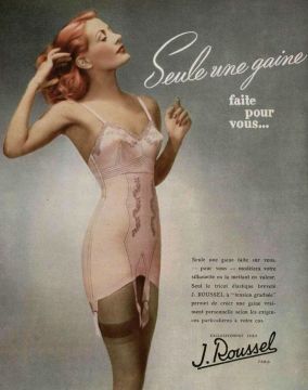 1940s pink french girdle corset