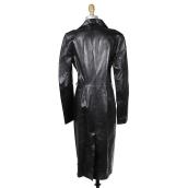Gucci Raw black leather coat Decades Two black