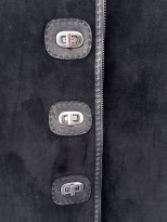 Jean Paul Gaultier suede skirt with twist locks Decades close up locked