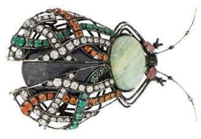 Iradj Moini Multistone Beetle Brooch Pin