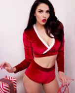 Santa Baby Long sleeve top and bootie shorts lingerie