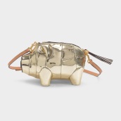 Tory Burch Metallic Pig Mini Bag in Gold Calfskin $335