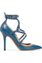 VALENTINO GARAVANI Love Latch eyelet patent blue high shoes
