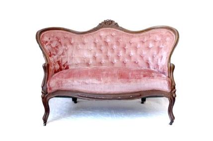 vintage settee vintage pink-velvet loveseat retro