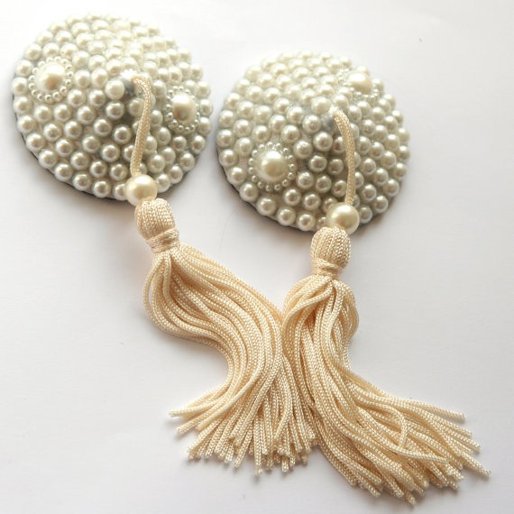 diy nipple covers Awesome Handmade pearl & satin rhinestone nipple