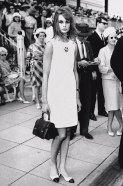 Mini dress Designed by Mary Quant on British Fashion model Jean Shrimpton
