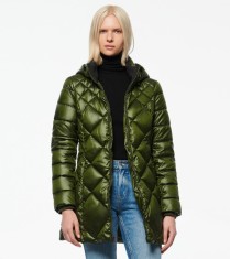 Andrew Marc Diamond Quilted Down Coat Green