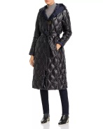 Donna Karan New York Reversible Down Puffer Coat Bloomingdales $450 front black