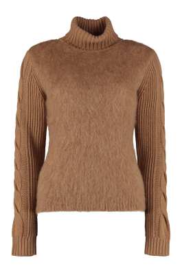 Max Mara Camel Cashmere Turtleneck Sweater