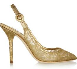 dolce and gabbana gold-lace-pumps