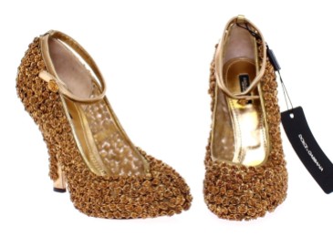 Dolce Gabbana-gold-floral-metal-leather-pumps-2