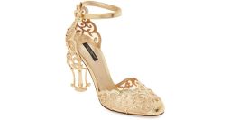 dolce-gabbana-Gold-Gold-Leather-Caged-heel-Pumps