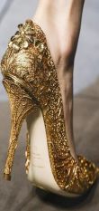 Dolce Gabbana Gold Heels +F-W+2014