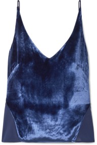 J Brand Lucy velvet and silk-georgette camisole $180
