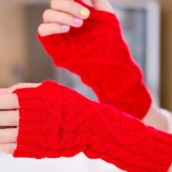 Red Fingerless Gloves