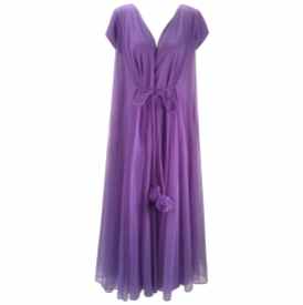 1960s Claire Sandra by Lucie Ann Beverly Hills Purple Peignoir