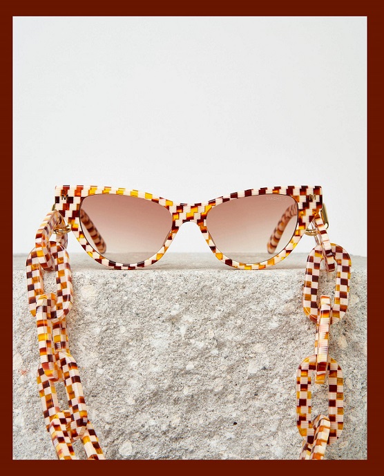Machete Jewelry Cat Eye Sunglasses and chain