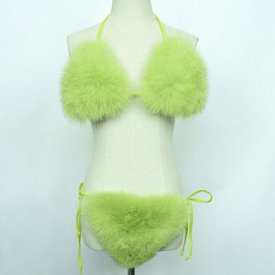 Fox fur Bikini Green