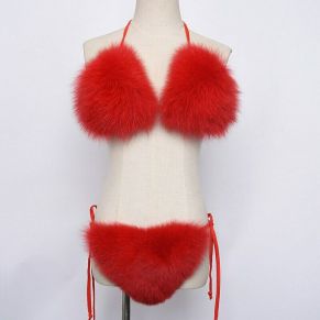 Fox fur Bikini Red