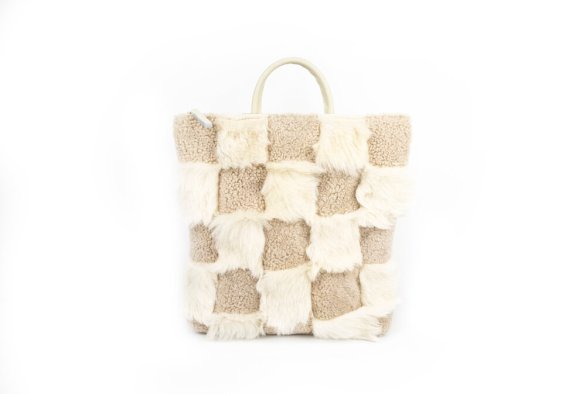 Primecut Bags tofu-check-shearling-backpack