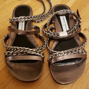 Camilla Skovgaard Leather and Chain Sandals