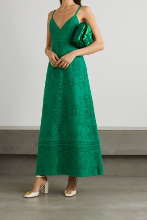 Valentino Crochet Green Dress