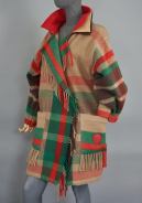 Vintage Plaid Fringe Blanket Jacket