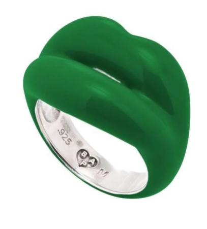 Solange Hot Lips Green and Sterling Ring